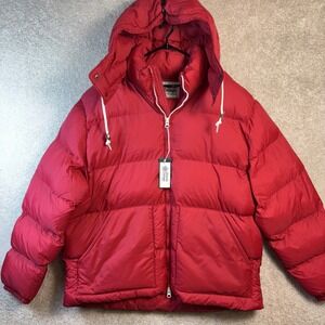 Alpine Design 1962 Puffer‎ Jacket Mens XL Bright Crimson Red Hooded Thermolite